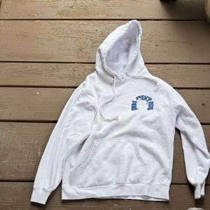 White Hoodie with Blue Print